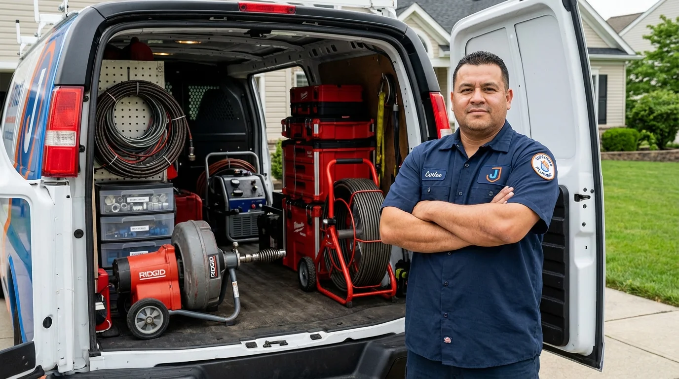 Professional drain cleaning equipment and Johns Plumbing LLC plumber in Miramar Beach
