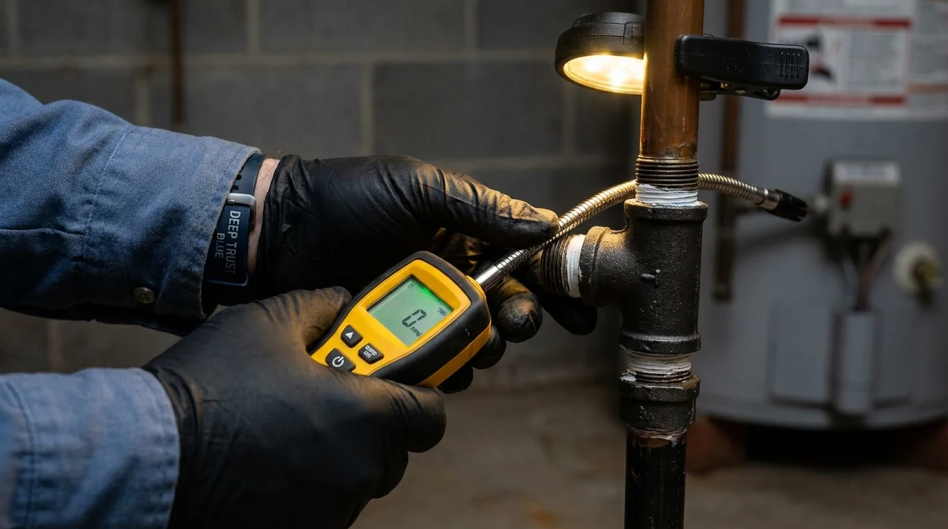 Gas leak detection with electronic sniffer by Johns Plumbing LLC in Miramar Beach