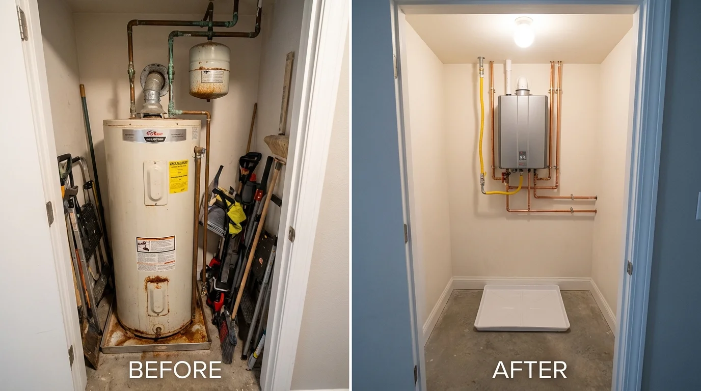Tank water heater versus wall-mounted tankless unit comparison for Miramar Beach, FL homeowners
