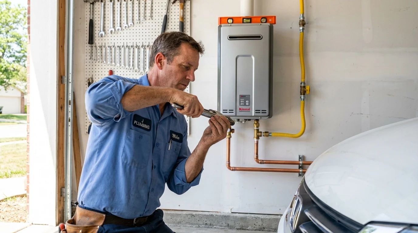 Tankless water heater installation by a Johns Plumbing LLC plumber in Miramar Beach